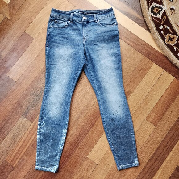 INC International Concepts Skinny Leg Regular Fit Shimmer Jeans Size 6 - Picture 1 of 16